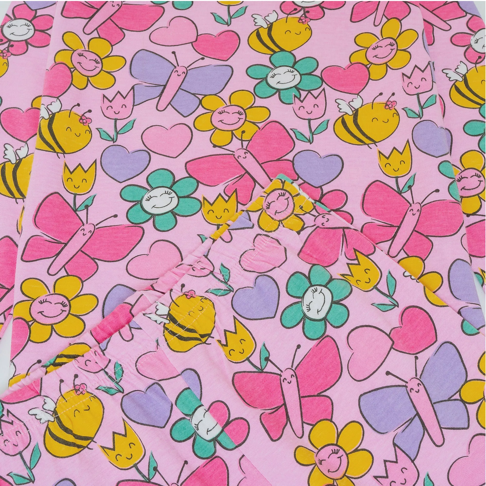 2PK Girls Long Sleeve Floral Bee Pyjamas