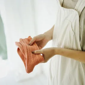 Alpaca Wool Cable Socks _ Tangerine Pink