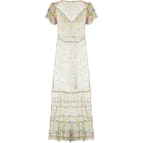 ARCHIVE - Sheer Floral 1920s Ruffle Sleeve Dress