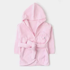 Baby Cotton Hooded Bath Gown - Pink