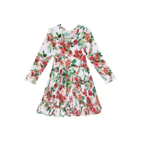 Bamboo Long Sleeve Ruffled Twirl Dress - Beatrix (Floral)