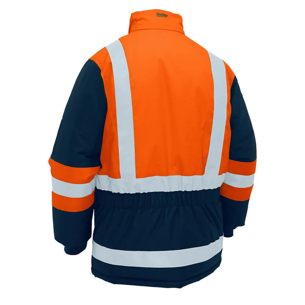 Bisley BJ6454HT H Taped Hi Vis Freezer Hooded Jacket Orange/Navy