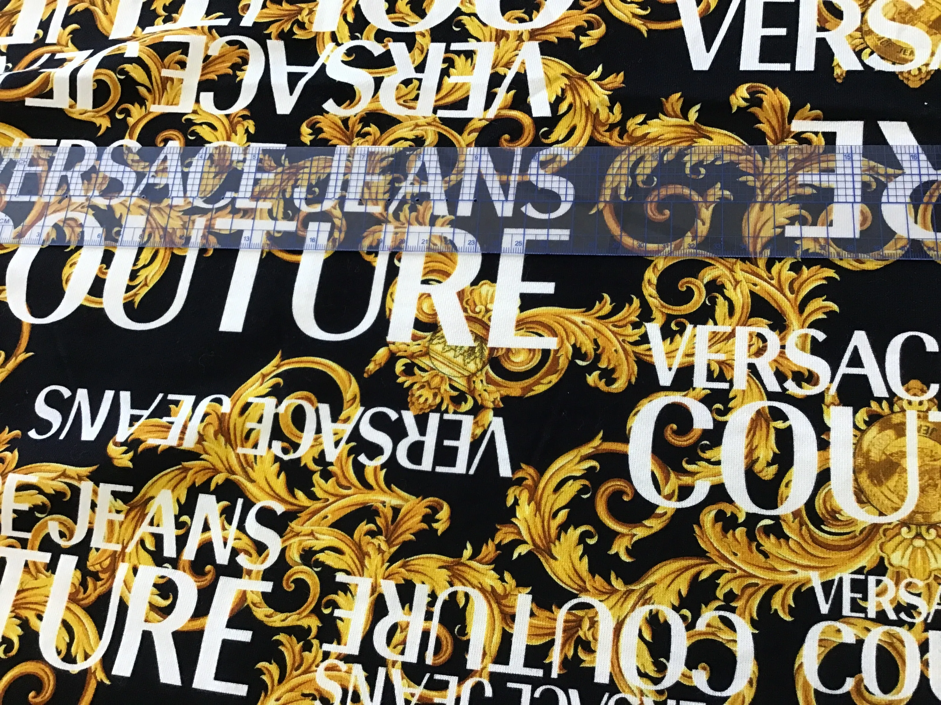 Black/Gold Designer Scroll Sweater Knit