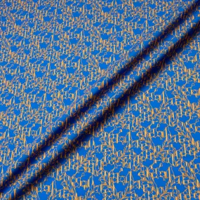 Blue & Orange Printed Superfine Cotton