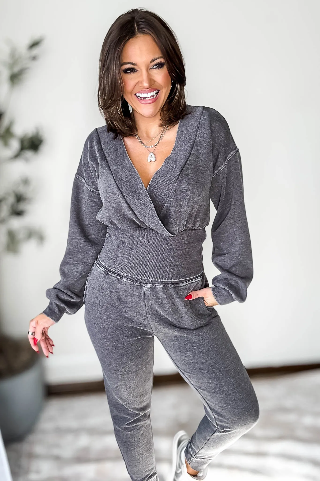 Burned Out Fleece Black Joggers