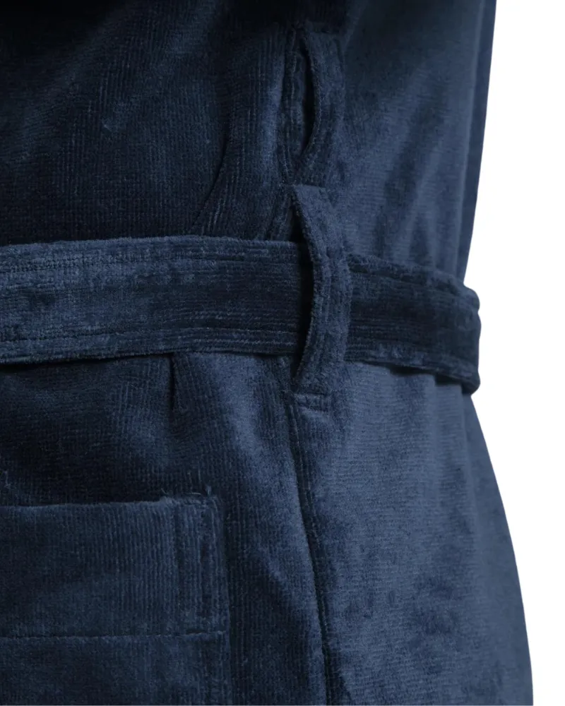 Calida Dark Blue After Shower 100% Cotton Men's Bath Robe