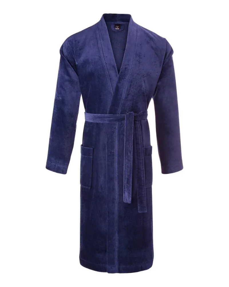 Calida Dark Blue After Shower 100% Cotton Men's Bath Robe