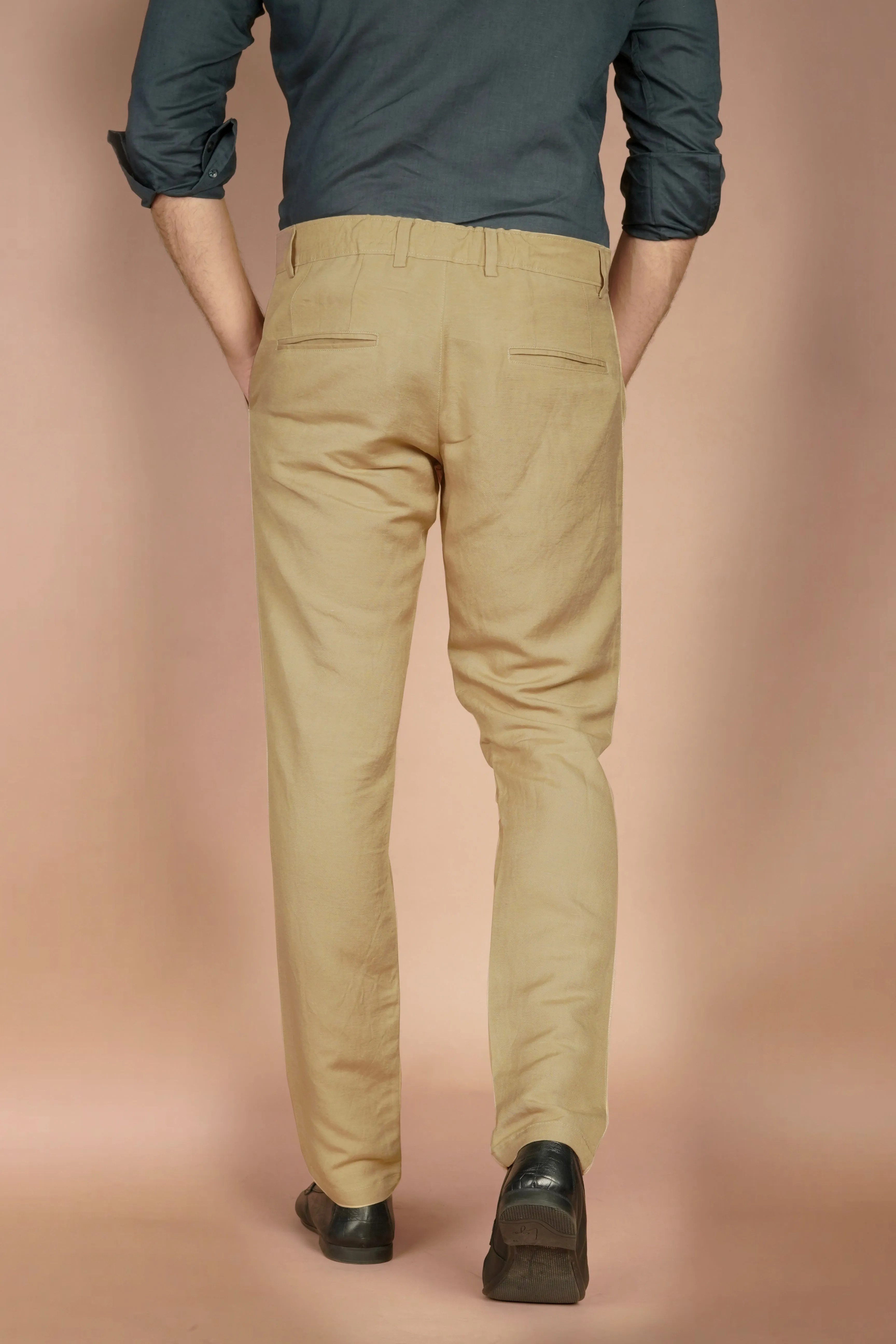 Camel Irish Linen Trousers