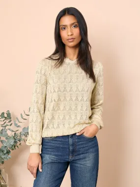 Camilla Metallic Knit Jumper – Pale Gold