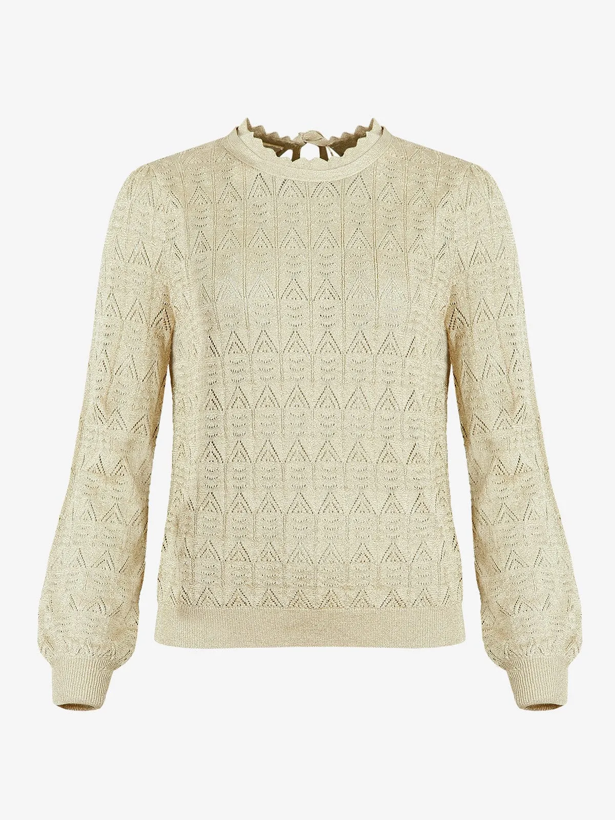 Camilla Metallic Knit Jumper – Pale Gold