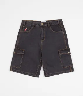 Cash Only Denim Cargo Shorts - Washed Black