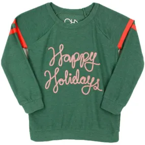 Chaser Happy Holidays Cozy Knit Girls Pullover