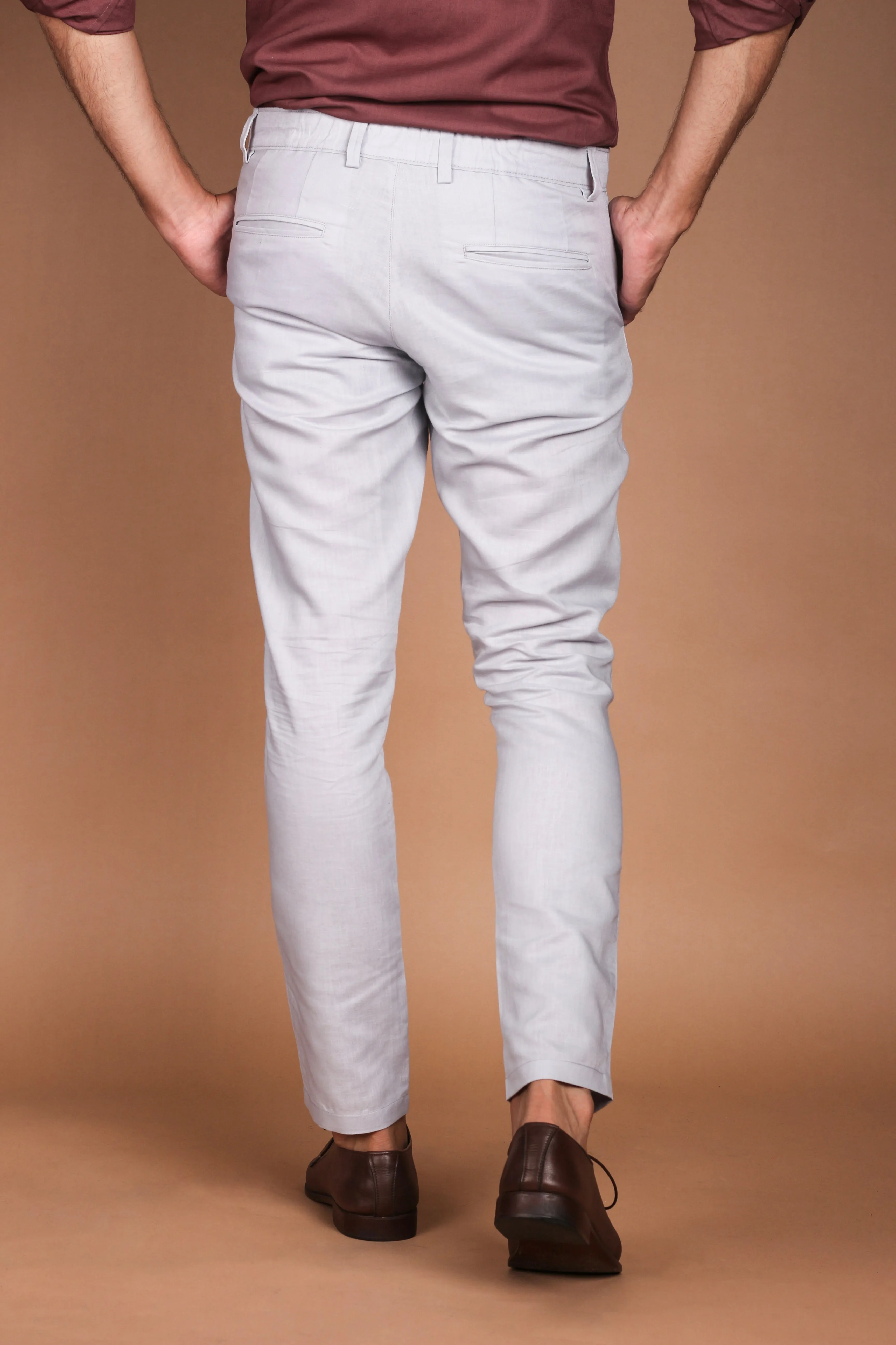 Cloud Grey Linen Trousers