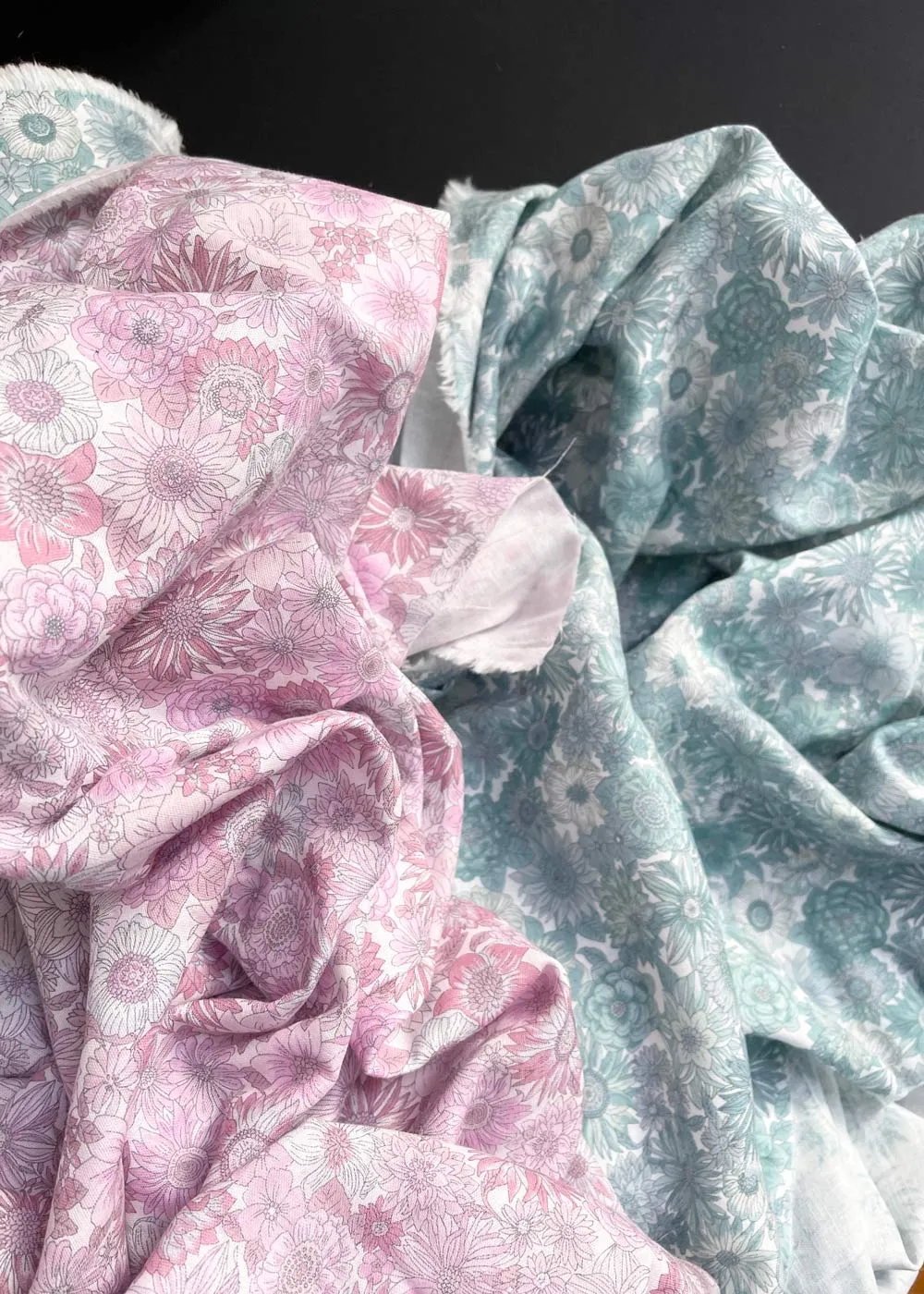 Cotton Double Gauze - Mona Floral Teal