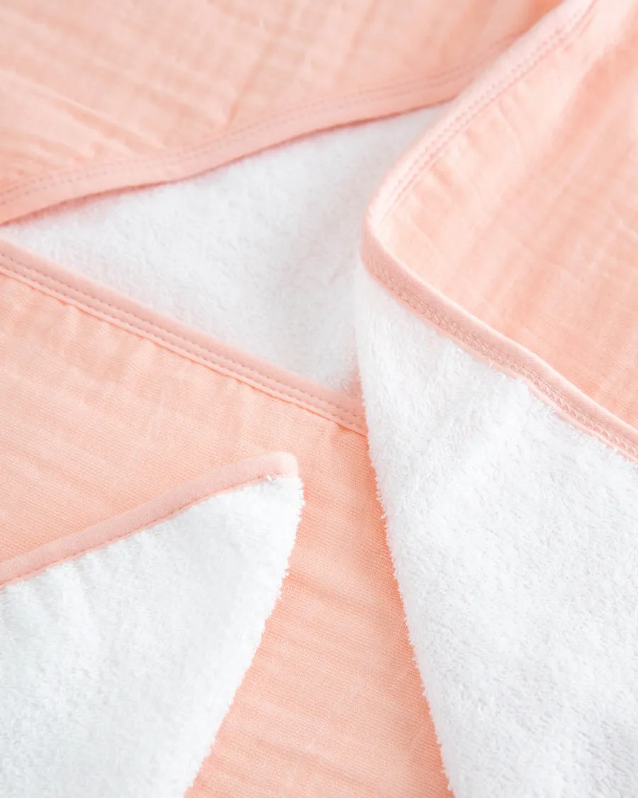 Cotton Hooded Towel   Washcloth Set - Rose Petal by Little Unicorn