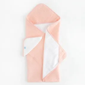 Cotton Hooded Towel   Washcloth Set - Rose Petal by Little Unicorn