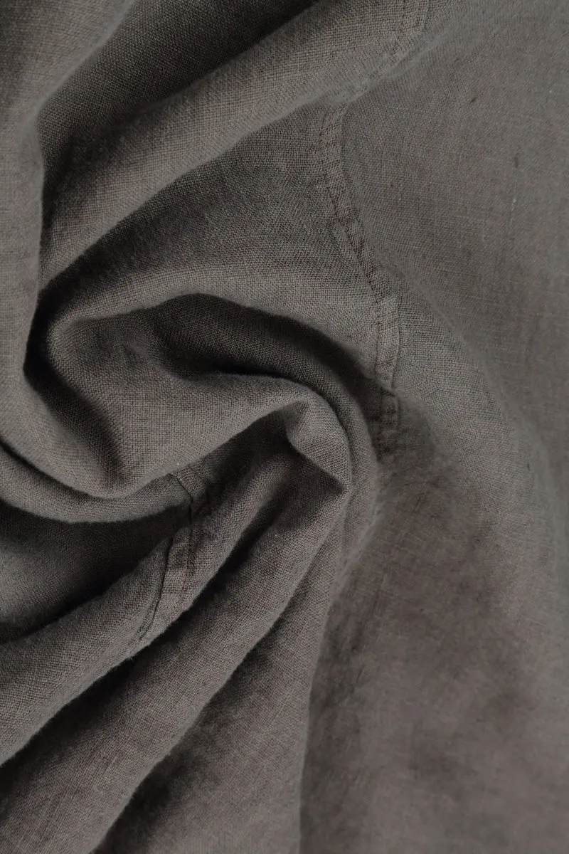Cropped Truffle Linen Trousers