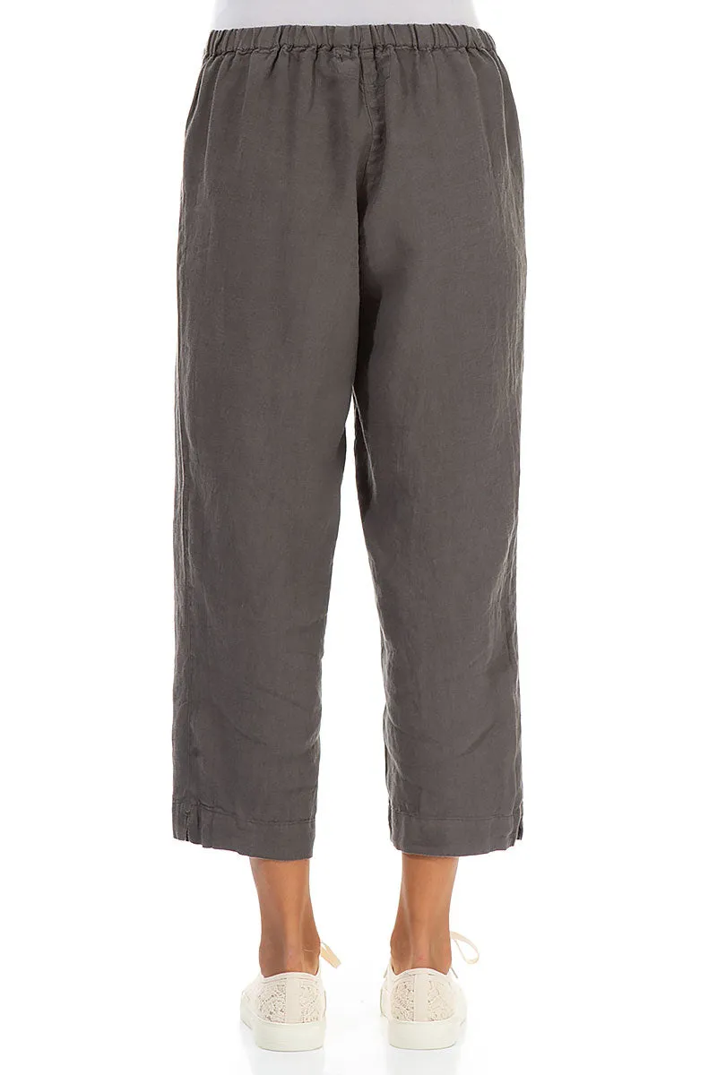 Cropped Truffle Linen Trousers