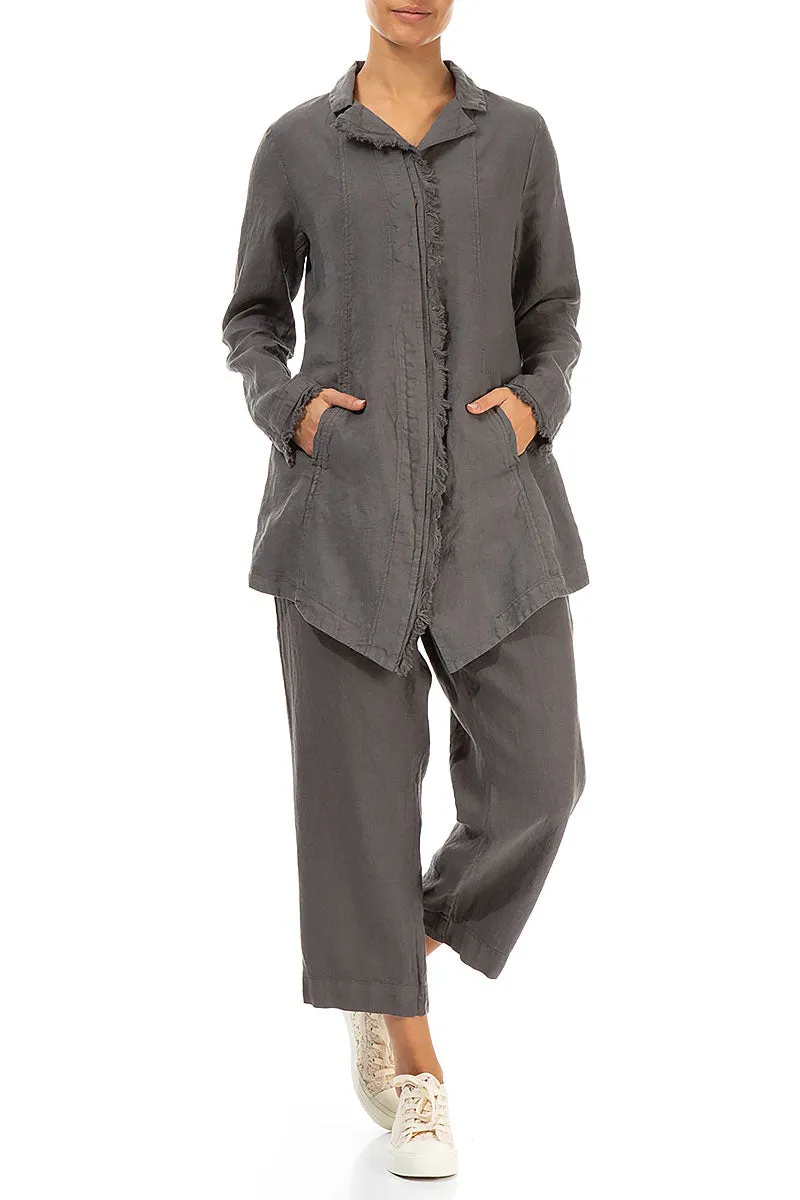 Cropped Truffle Linen Trousers