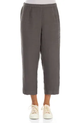 Cropped Truffle Linen Trousers