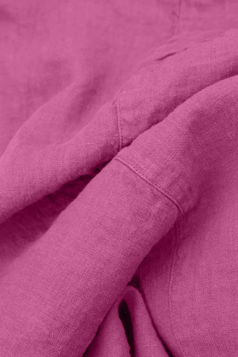 Cropped Wild Berry Linen Trousers