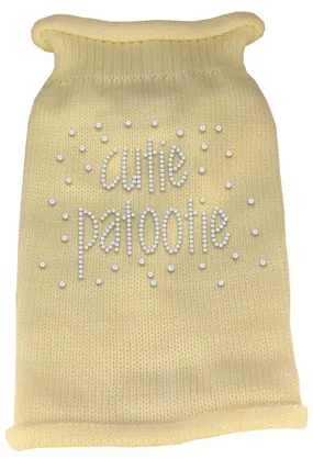 Cutie Patootie Rhinestone Knit Pet Sweater LG Cream