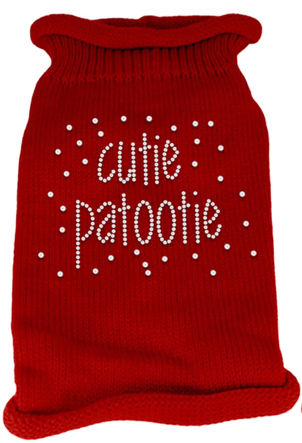 Cutie Patootie Rhinestone Knit Pet Sweater XXL Red