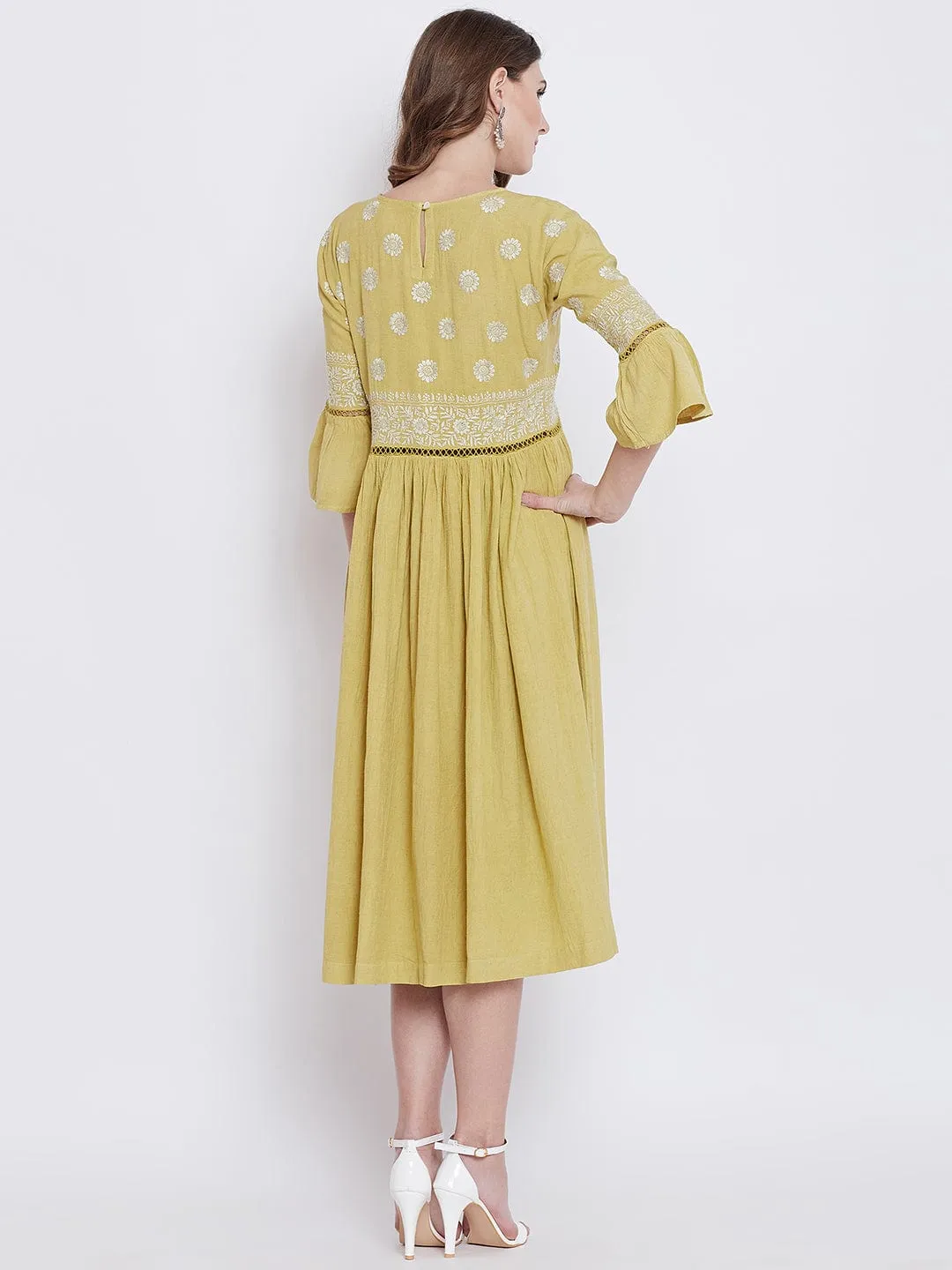 Dandelion Yellow Chikankari Dress