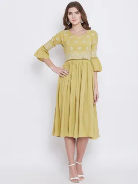 Dandelion Yellow Chikankari Dress