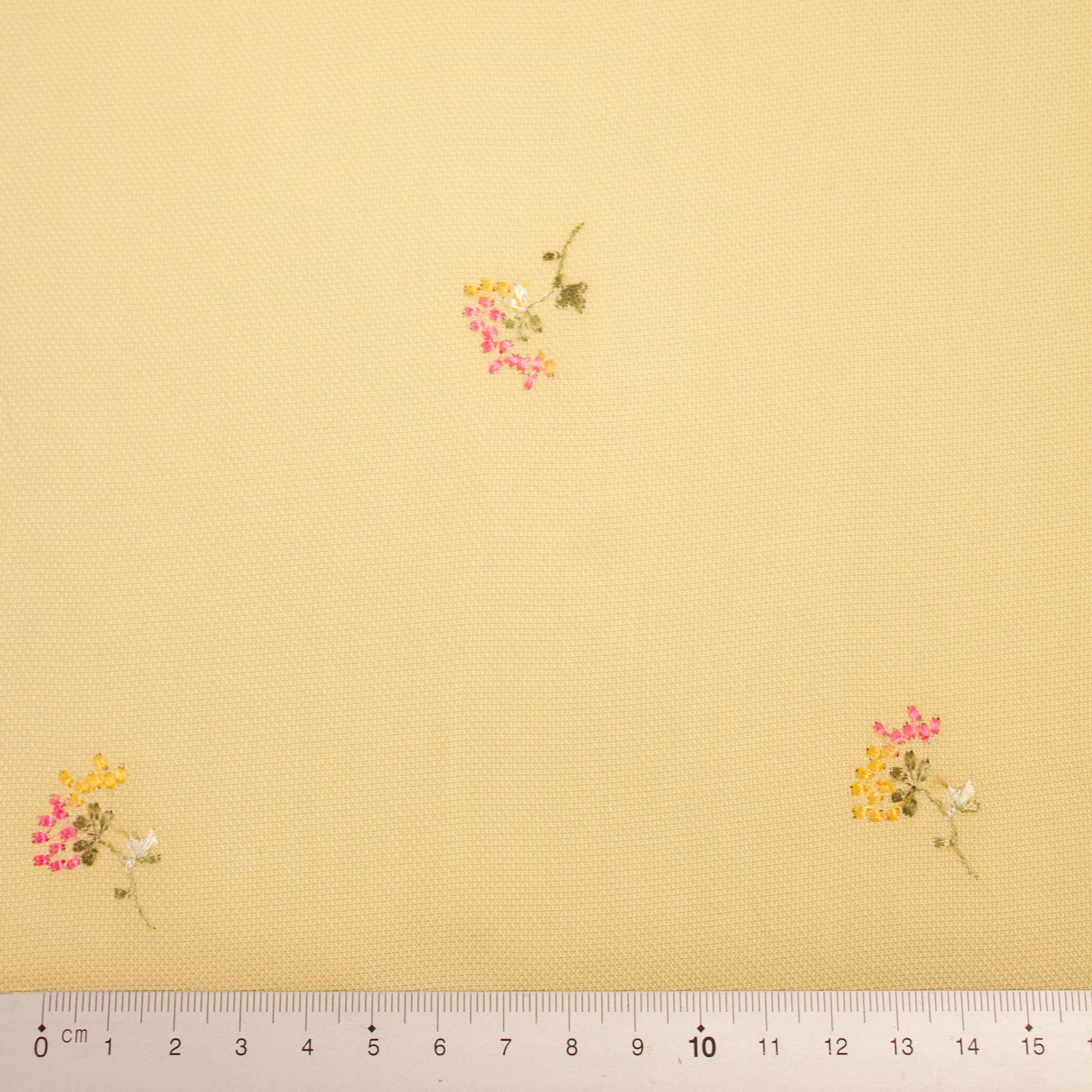 Edith Pastel Yellow Floral Brodery Lyocel