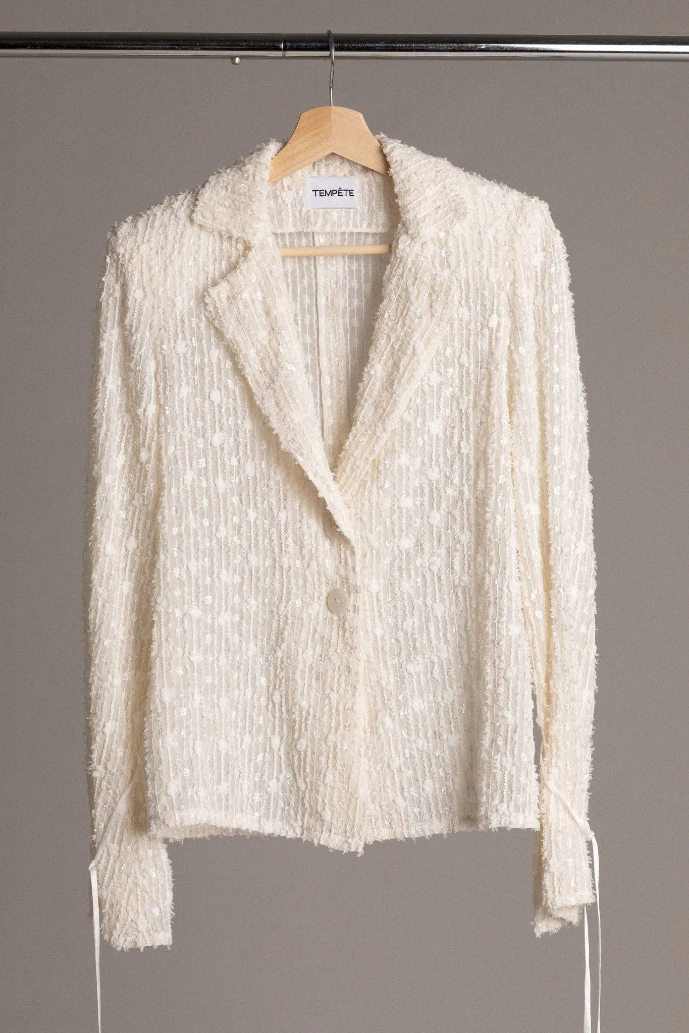 EMBROIDERED BLAZER WITH STRINGS