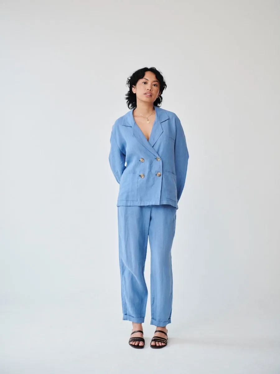 Ethically Made Blue Linen Suit