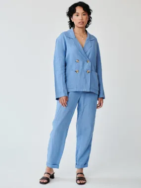Ethically Made Blue Linen Suit