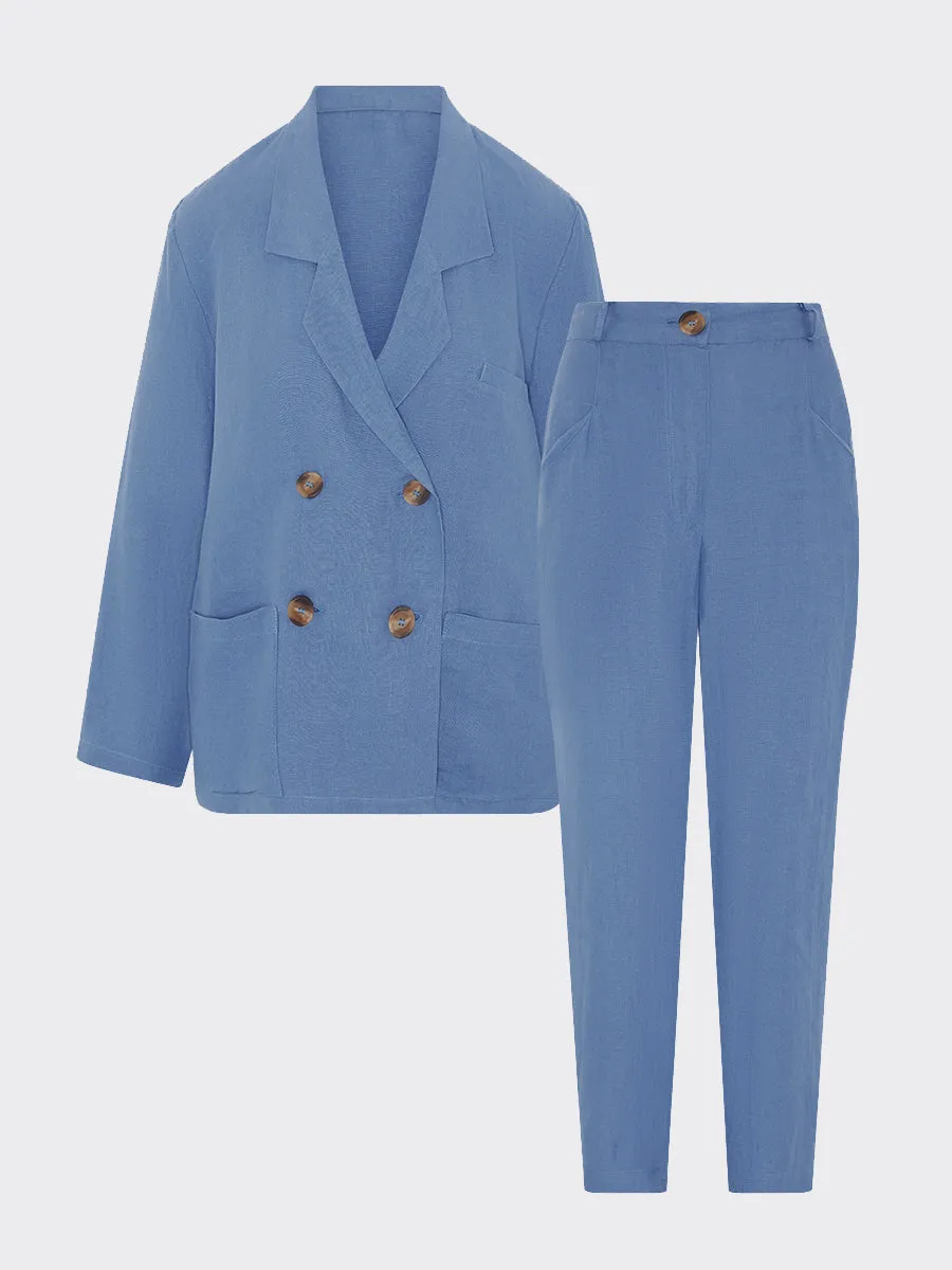 Ethically Made Blue Linen Suit