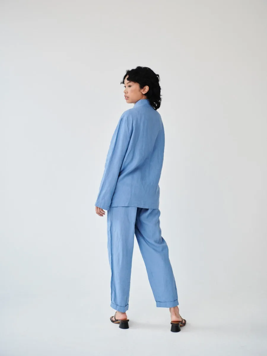 Ethically Made Blue Linen Suit