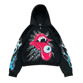 FEAST YOUR EYES WAFFLE COMB ZIP UP