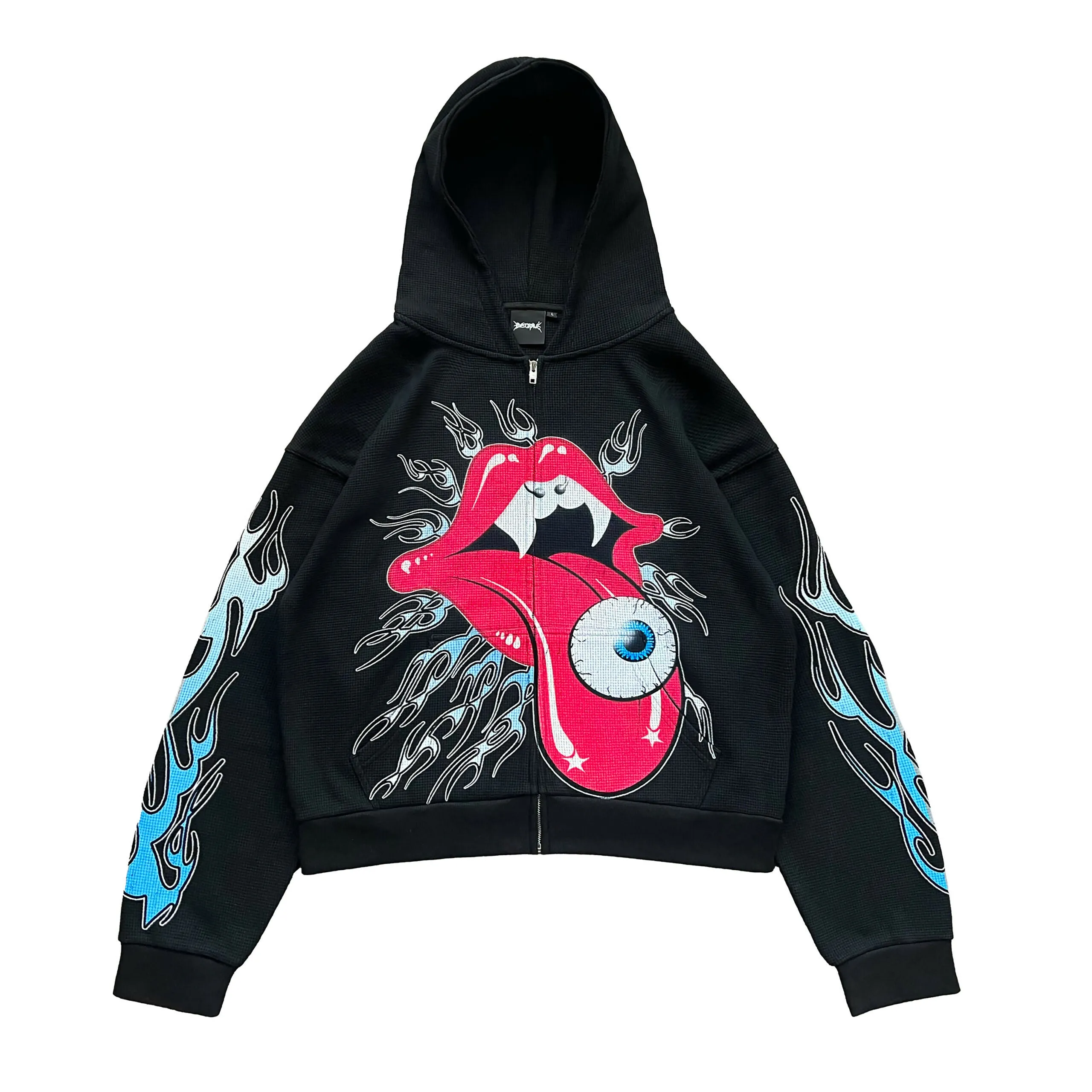 FEAST YOUR EYES WAFFLE COMB ZIP UP