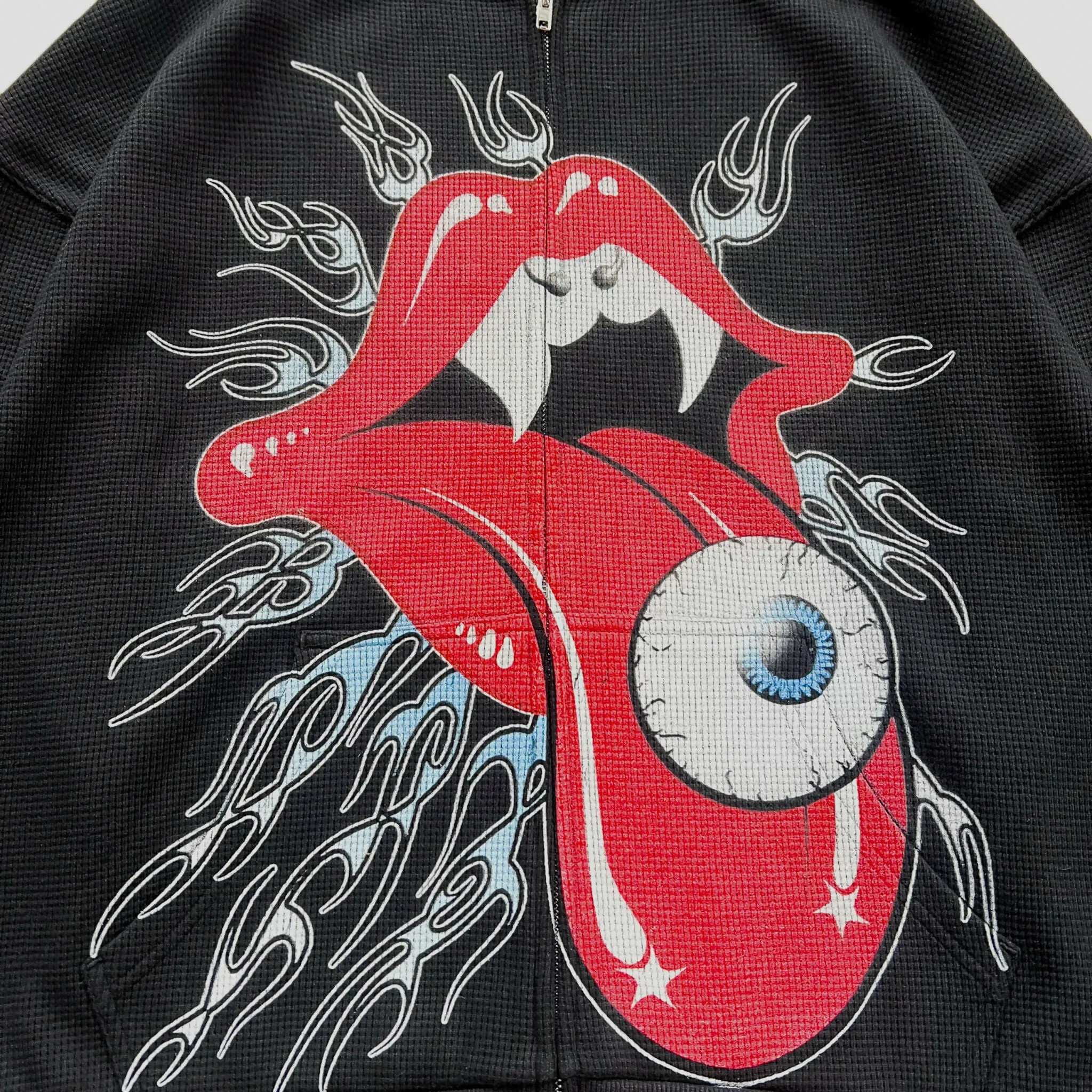 FEAST YOUR EYES WAFFLE COMB ZIP UP