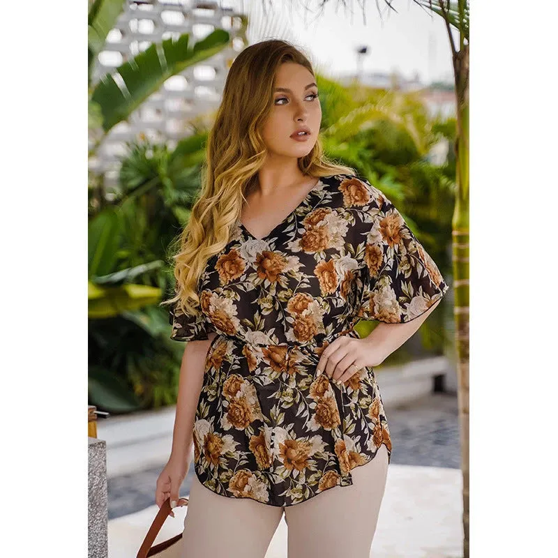 Floral chiffon blouse
