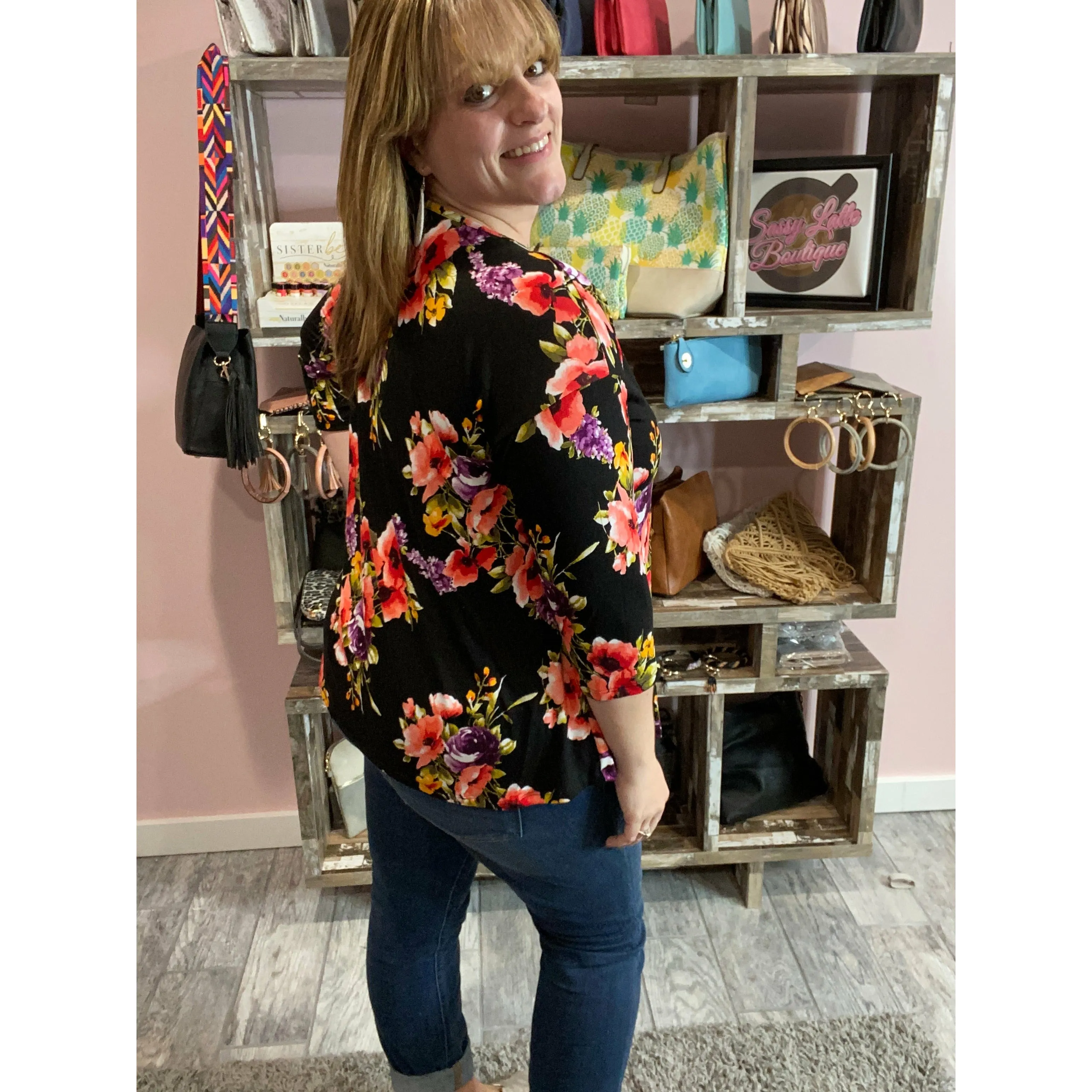 Floral Criss Cross Tee