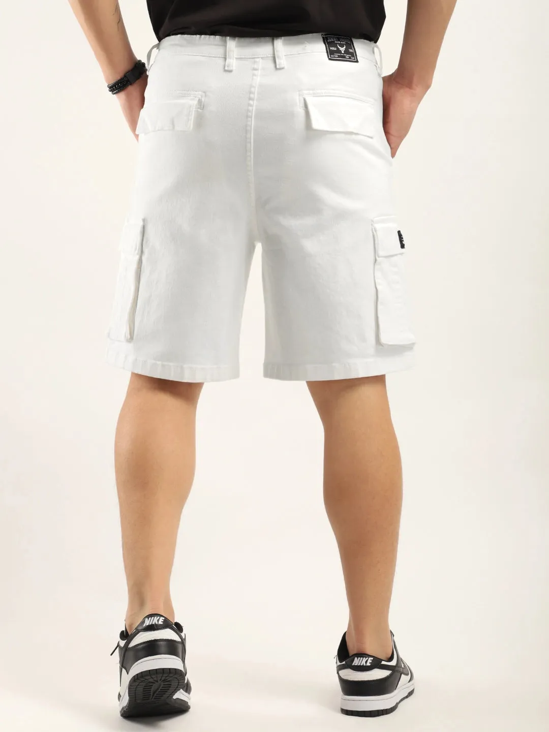 Fusion White Cotton Shorts