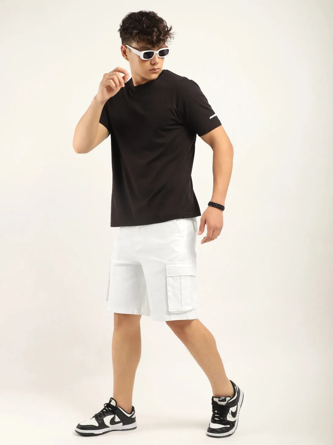 Fusion White Cotton Shorts