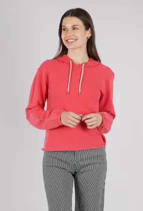 Gathered Cuffs Thermal Hoodie, Glazed Cherry