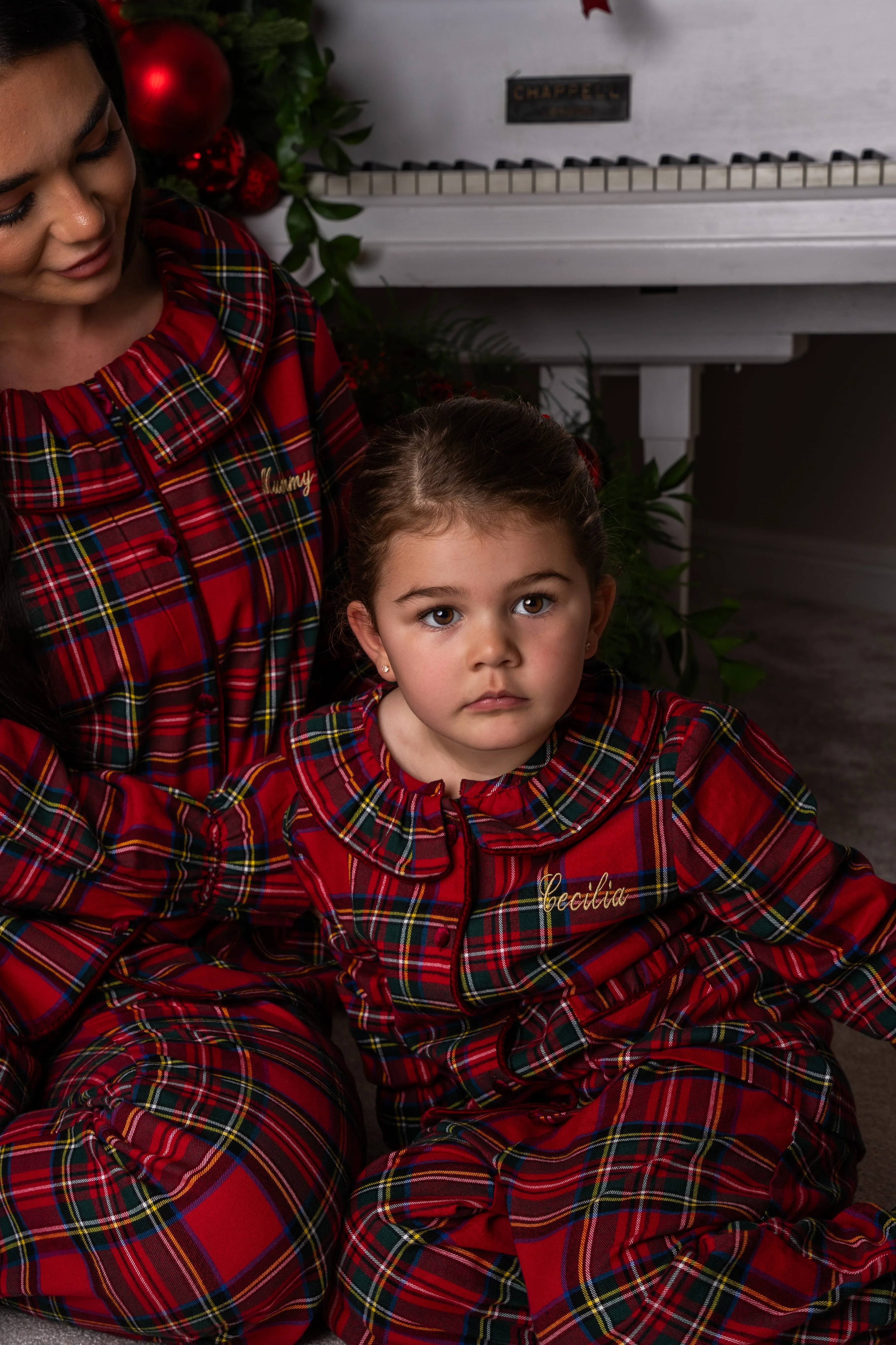Girls Personalised Tartan Luxury Cotton Pants set