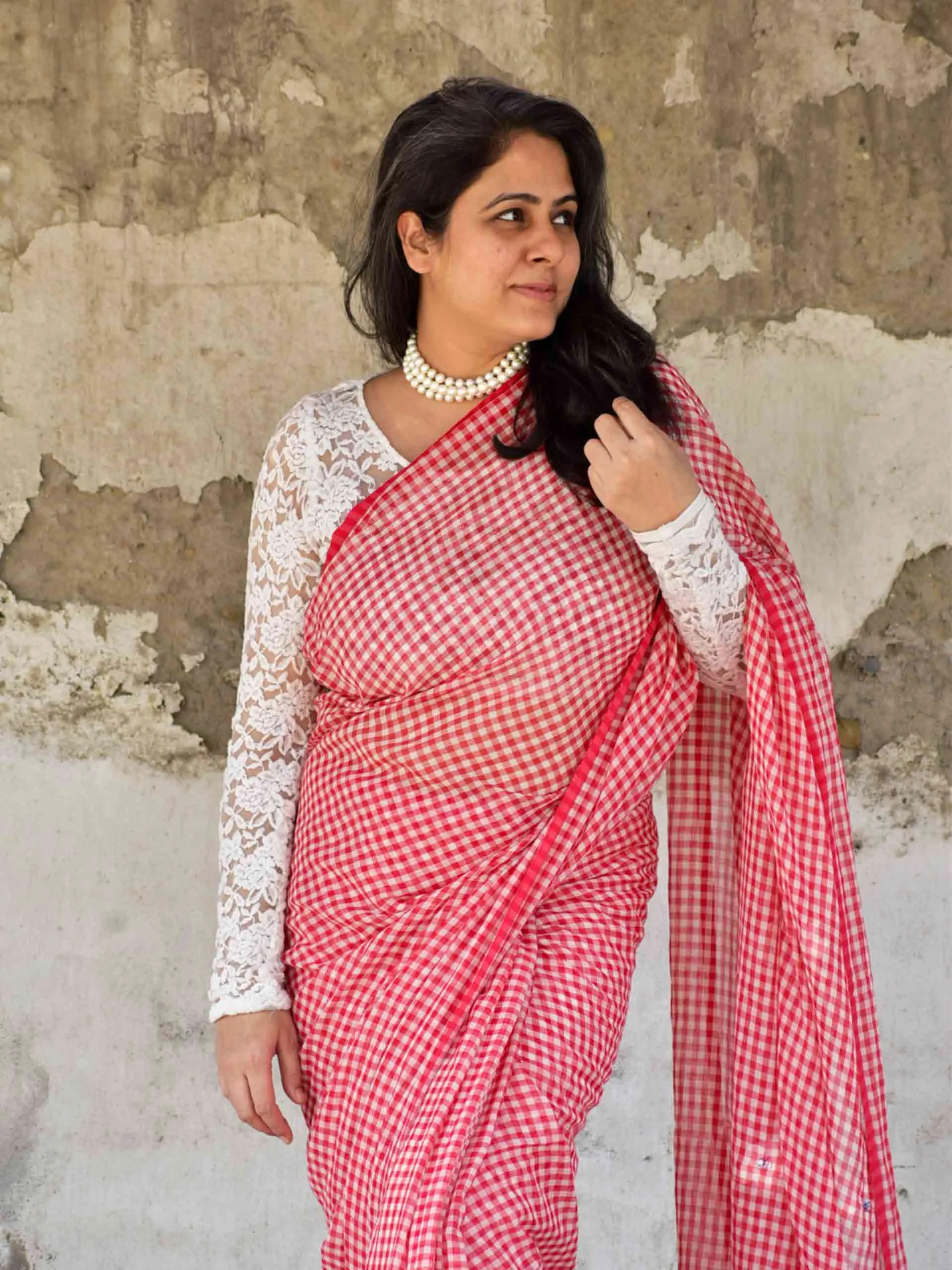 Glamour Gamcha Mul cotton saree