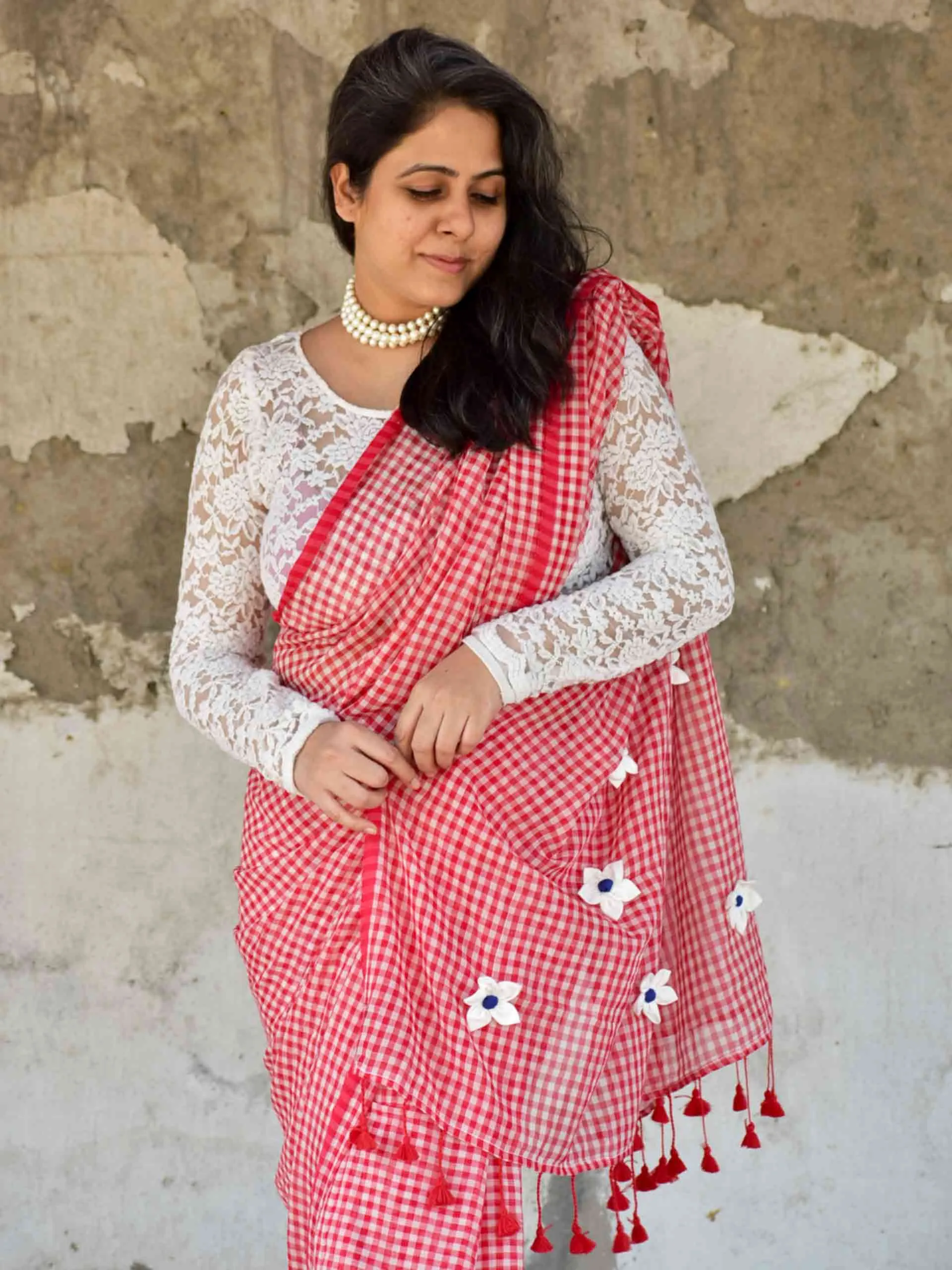 Glamour Gamcha Mul cotton saree