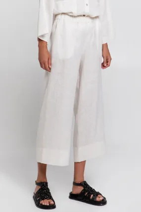 Greek Archaic Kori S25K-110431 White Linen Trousers