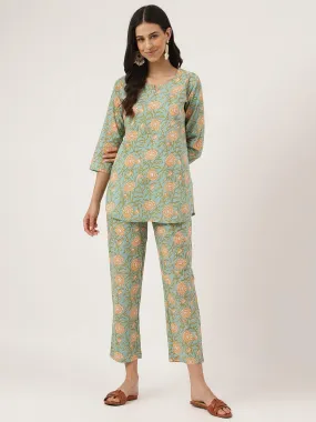 Green Printed Loungewear/Nightwear