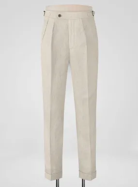 Heavy Linen Beige Highland Trousers