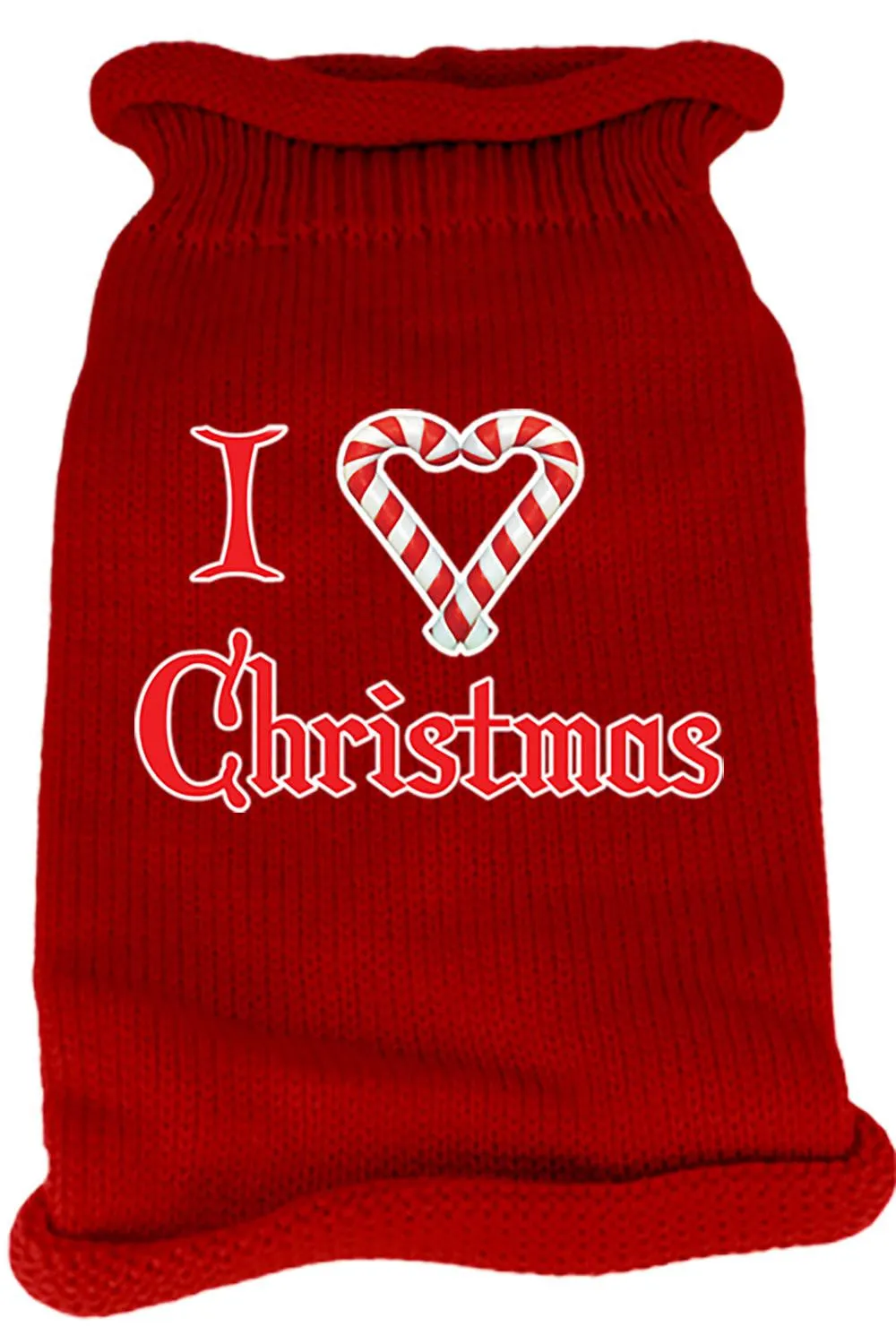 I Heart Christmas Screen Print Knit Pet Sweater XXL Red